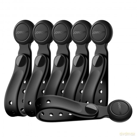 Organizer na kable Joyroom JR-ZS422 opaska silikonowa, z magnesem, zestaw 6 sztuk - czarny