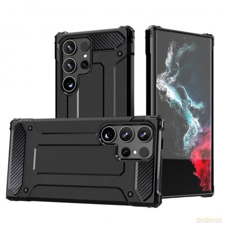 Pancerne hybrydowe etui Hybrid Armor pokrowiec futerał na Samsung Galaxy S25 Edge - czarne