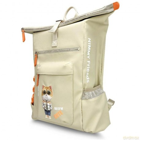 Plecak Nimmy Cool&Cute 2.0 Cat do laptopa - beżowy
