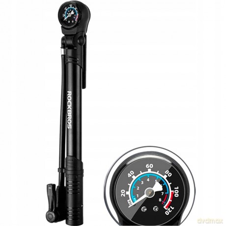 Pompka rowerowa Rockbros 42310006001 z manometrem - czarna