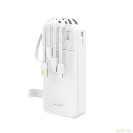 Powerbank Dudao K11 Pro 20000mAh z wbudowanymi kablami - biały