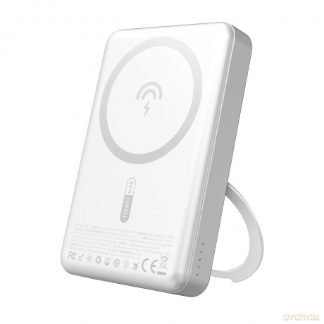 Powerbank Dudao K28 10000mAh PD 22.5W z MagSafe z metalową obudową i pierścieniem-podstawką - srebrny
