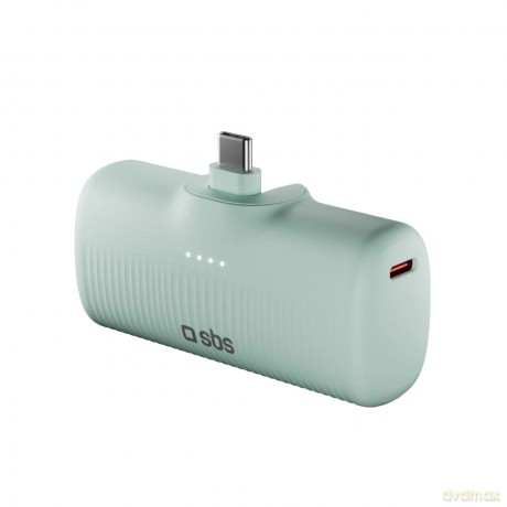 Powerbank SBS EcoPower 5000 mAh 10W z wbudowanym portem USB-C - zielony