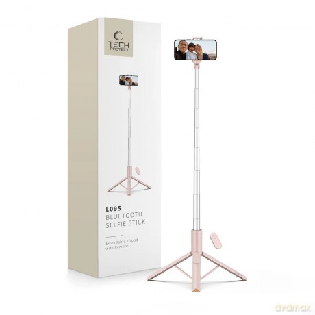 Selfie Stick Tech-Protect L09S z tripodem - różowy
