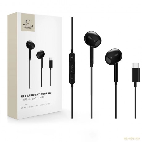 Słuchawki Tech-Protect Ultraboost Core G2 USB-C - czarne