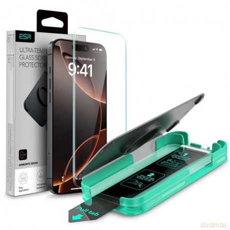 Szkło hartowane ESR Armorite na iPhone 16 Pro Max - z czarną ramką
