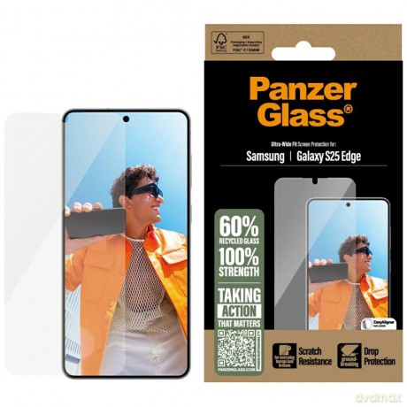 Szkło hartowane PanzerGlass Ultra-Wide Fit na Samsung Galaxy S25 Edge - przezroczyste