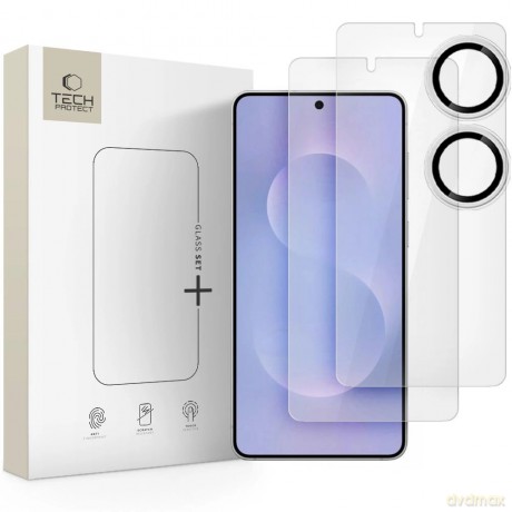 Szkło hartowane Tech-Protect Glass Set+ 3-pack na Samsung Galaxy S25 Edge - przezroczyste