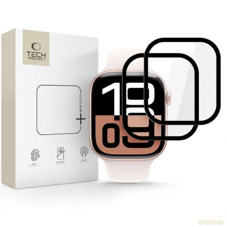 Szkło hybrydowe Tech-Protect Glass Flex+ 2-pack na Apple Watch 10 42 mm - czarne