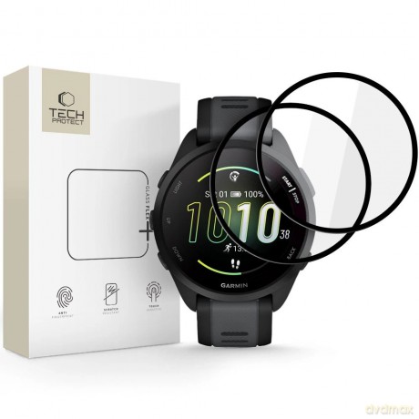 Szkło hybrydowe Tech-Protect Glass Flex+ 2-pack na Garmin Forerunner 165 - czarne