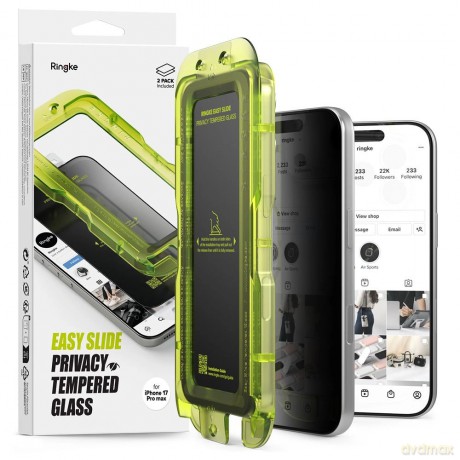 Szkło prywatyzujące Ringke Easy Slide 2-pack na iPhone 17 Pro - czarne
