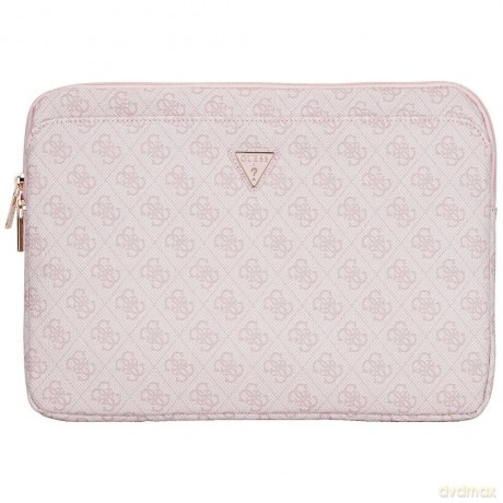 Torba Guess Sleeve 4G Zipper Pocket Triangle Logo na laptopa 14"- różowa
