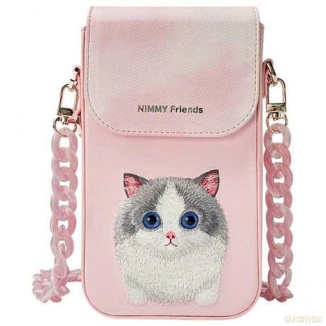 Torebka Nimmy Big Eyed Pet 2.0 Cat na telefon - różowa