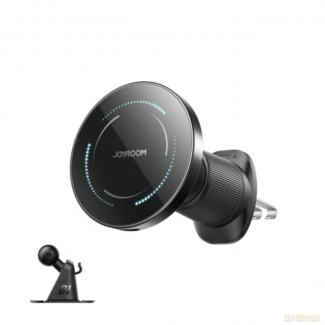 Uchwyt samochodowy Joyroom JR-ZS502 kompatybilny z MagSafe z ładowarką indukcyjną na kratkę nawiewu/deskę rozdzielczą - czarny