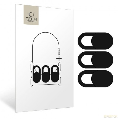 Zaślepka Tech-Protect Cam Fit+ 3-pack na kamerę w laptopie - czarna