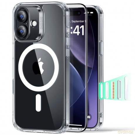 Zestaw ESR Classic Hybrid MagSafe + Szkło hartowane na iPhone 17 - przezroczyste
