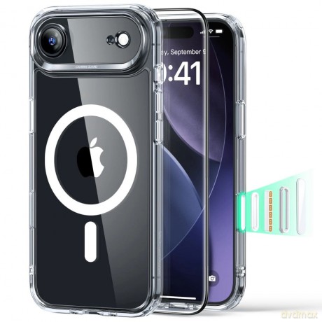 Zestaw ESR Classic Hybrid MagSafe + Szkło hartowane na iPhone 17 Air- przezroczyste