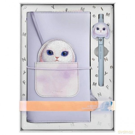 Zestaw Nimmy Big Eyed Pet 2.0 Rabbit 2w1 notatnik + długopis - fioletowy