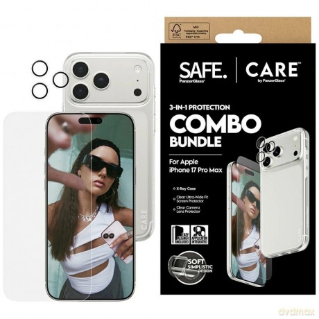 Zestaw ochronny CARE by PanzerGlass Fashionable Combo 3w1 Etui+Szkło+Lens na iPhone 17 Pro Max