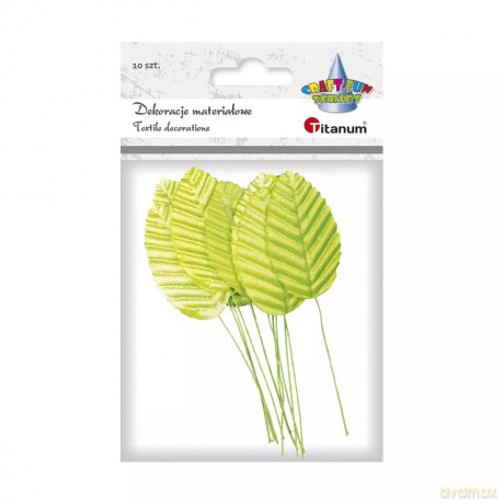 Aplikacje jasno zielone liście op. 10 sztuk, Titan
