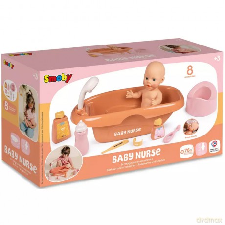 Baby Nurse. Zestaw do kąpieli z wanienką dla lalek, 42 cm