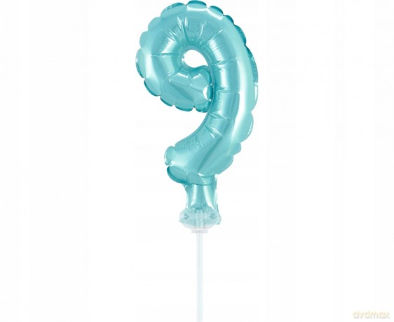 Balon foliowy 13 cm na patyczku "cyfra 9