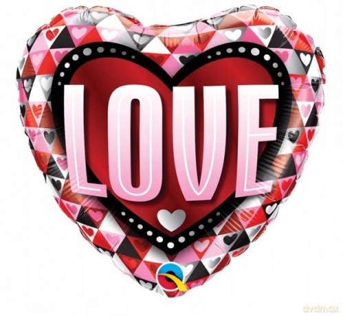 Balon foliowy Love Triangles jasnoróżowe 18"