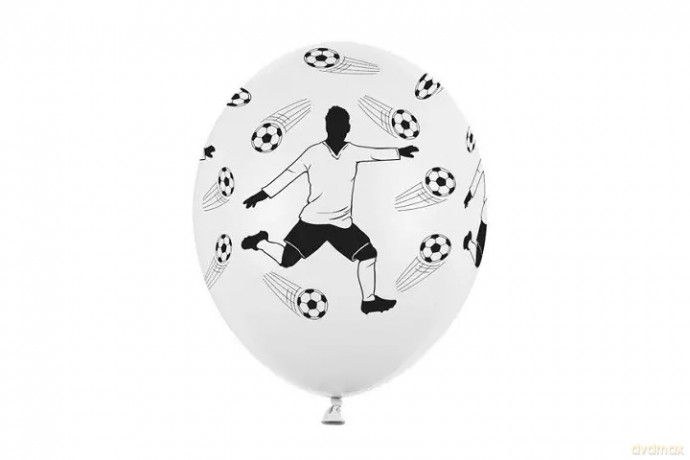 Balony 30cm Piłkarz i piłki PastelWhite A50 92197