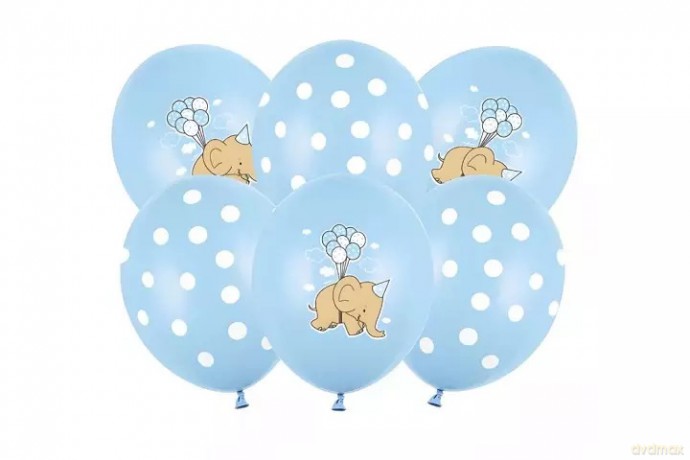 Balony 30cm Słonik Pastel Baby Blue mix A6 94160