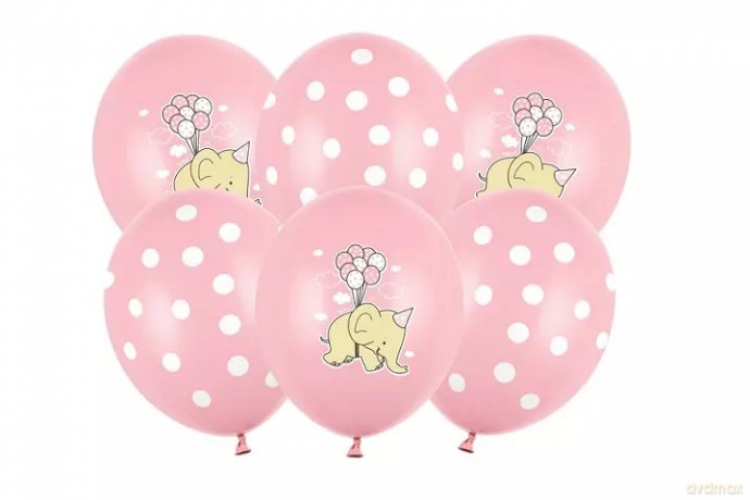 Balony 30cm Słonik Pastel Pink mix A6 94177