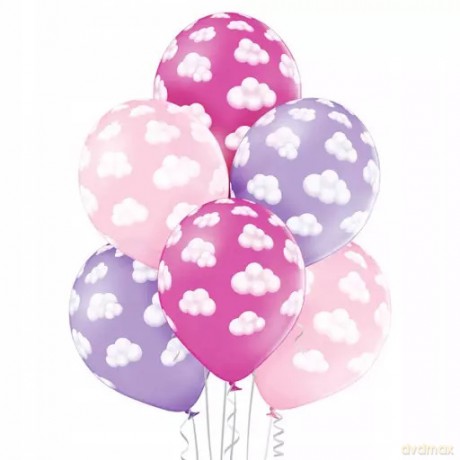 Balony ''Różowe chmurki''/6 sztuk