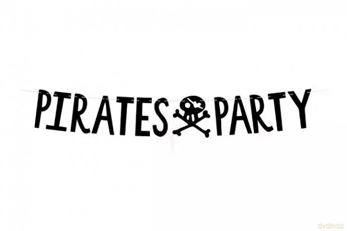 Baner Piraci Pirates Party czarny 14x100cm 00473
