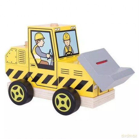 Bigjigs Toys Pojazd z klocków Buldożer