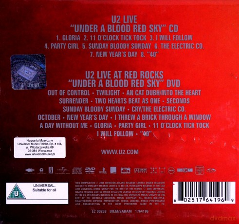 U2: Under A Blood Red Sky/Live At Red Rocks [CD]+[DVD]
