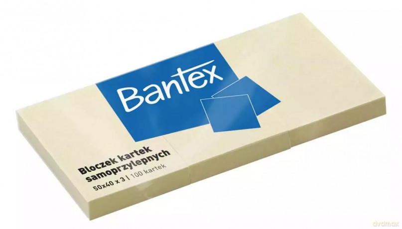 Bloczki Samoprzylepne 50x40mm X 3, 100 kartek, Żółty