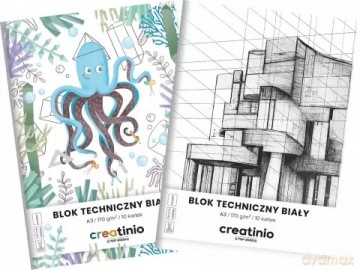 Blok techniczny A3/10k biały 170g Creatini Fol A10