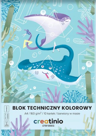 Blok techniczny Creatinio A4 10 kartek Kolorowy
