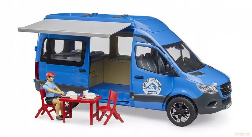BRUDER Sprinter Camper niebieski+fig+akces 02684