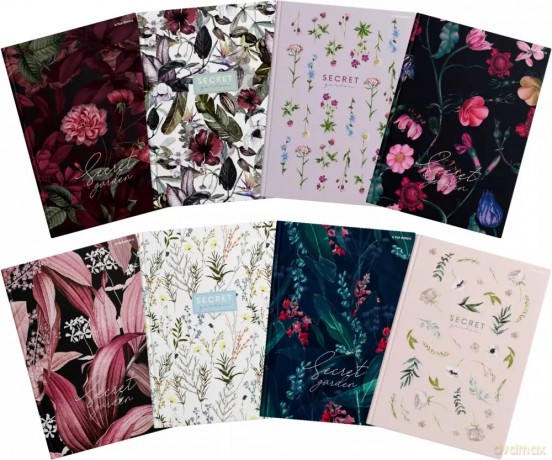 Brulion A5 Top2000 Secret Garden, 96 kartek, Linia z Marginesem