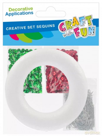 Cekiny Metaliczne Guziki Czerwone/zielone Zestaw Ring Craft with Fun 567258