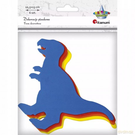 Dekoracje piankowe Dinozaury 6 szt Titanum