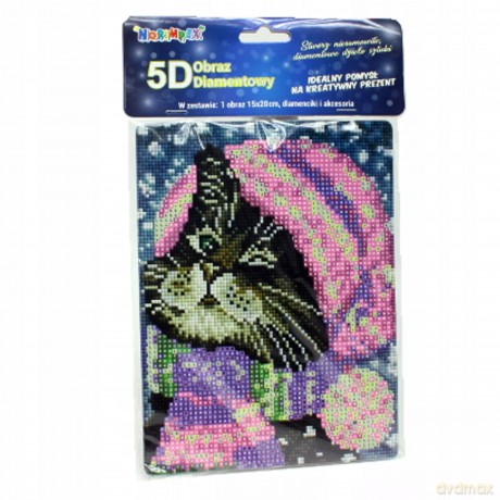 DIAMENTOWA MOZAIKA HAFT KOT 15x20cm NORIMPEX