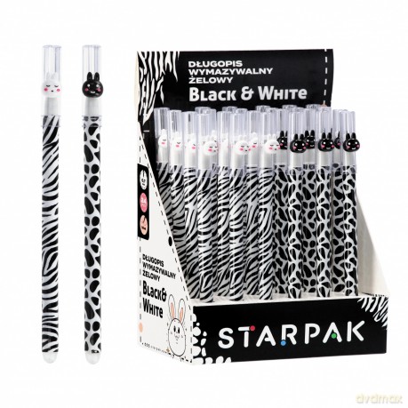 Długopis Ścieralny Zamykany 0.7 Black White A 24szt. Starpak 552687