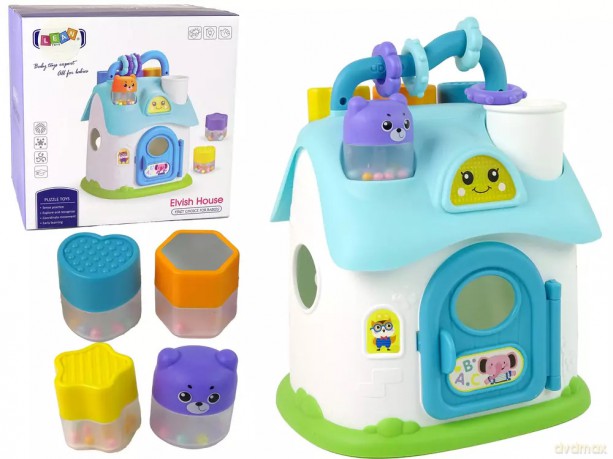 Domek sorter edukacyjny, niebieski [KLOCKI]