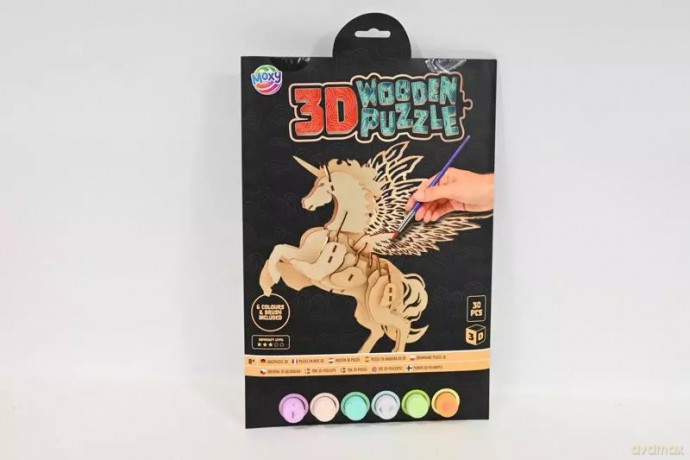 Drewniane puzzle 3D Jednorożec 400088J 11698