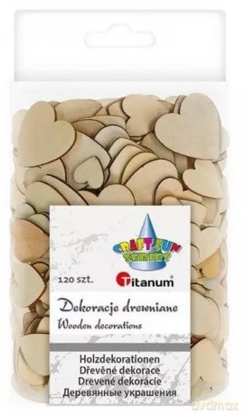Drewniane serca, 120 sztuk