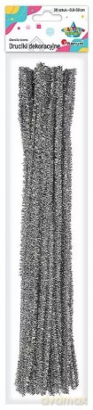 Druciki metalizowane 0,6x30cm 30szt srebrne