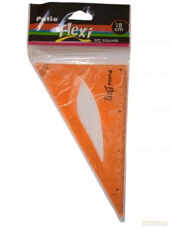 Ekierka szkolna Patio flexi pomarańczowa 18 cm