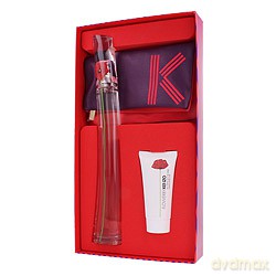 Kenzo Flower by Kenzo Zestaw - woda perfumowana 100 ml spray + balsam do ciała 50 ml + kosmetyczka [PERFUMY]