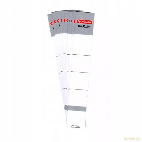 Etykiety do segregatora Herlitz 9743154 5 cm biało-szare 10 sztuk